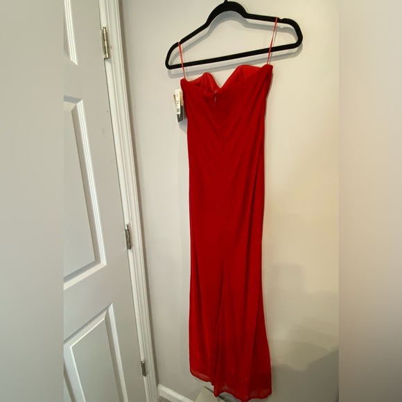 VTG Y2K Jessica McClintock for Gunne Sax Strapless Red Sparkly Dress Deadstock - Picture 7 of 10